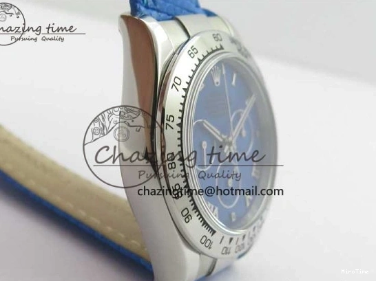 MiroTime 0215 Elegant Daytona 116519 OXF Best Edition Blue Dial on Blue Leather Strap A 3073